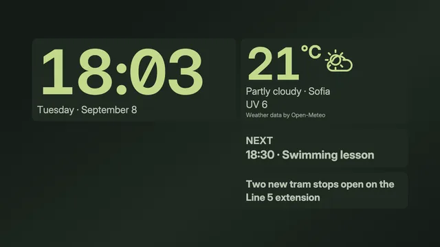 Moss dashboard with synthetic sample data