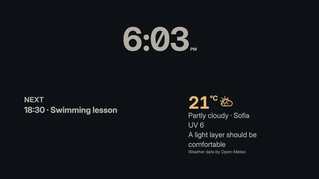 Night Stand dashboard with synthetic sample data