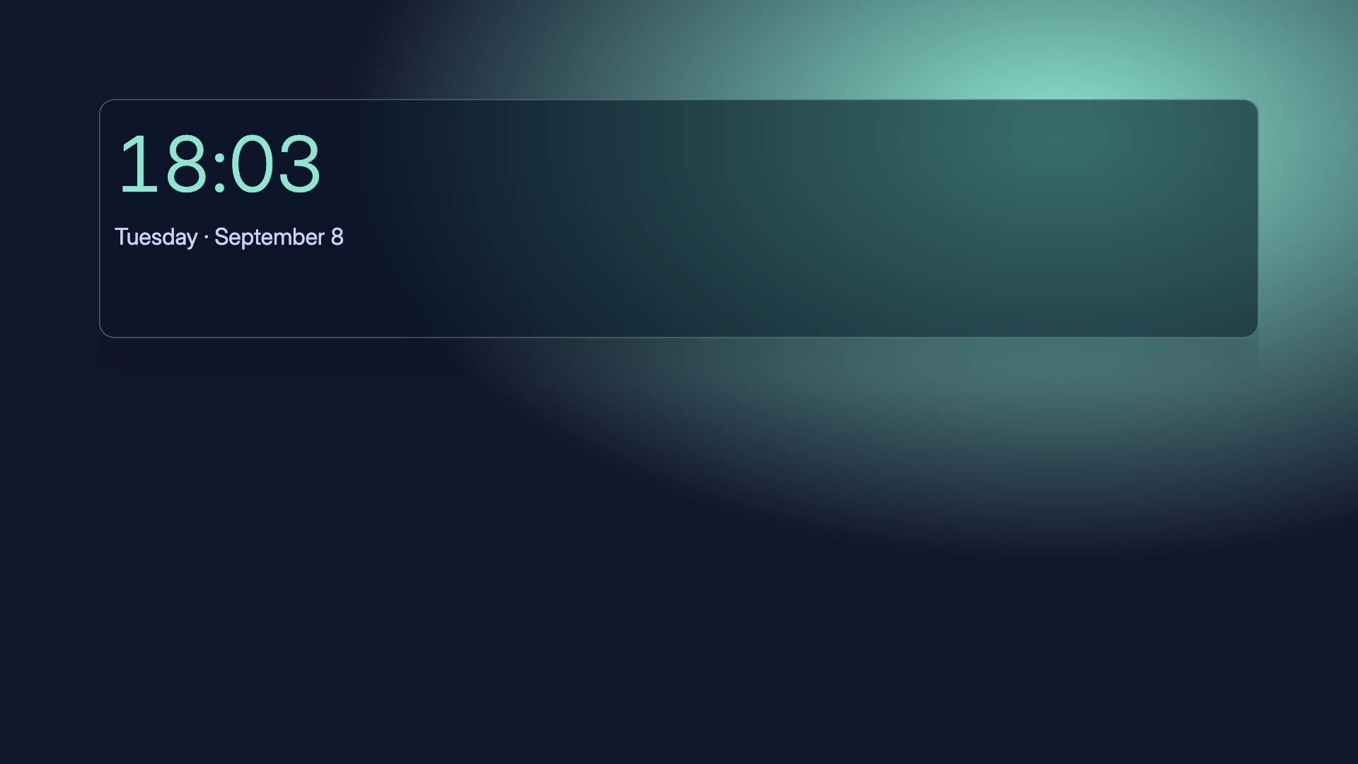 Quiet Clock dashboard with synthetic sample data