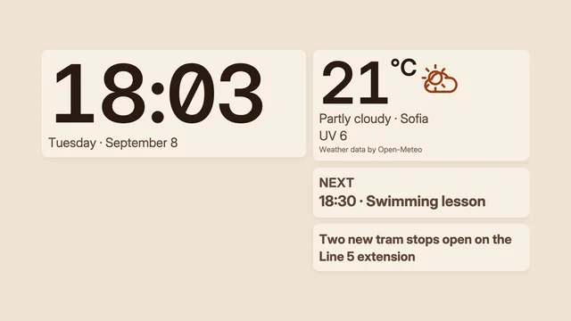 Terracotta dashboard with synthetic sample data